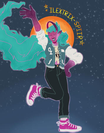 The Galaxy-Crowned - Taelyr Ilextrix-spiir Biarxiiai from Jadzia Axelrod's "Galaxy: The Prettiest Star" | Digital